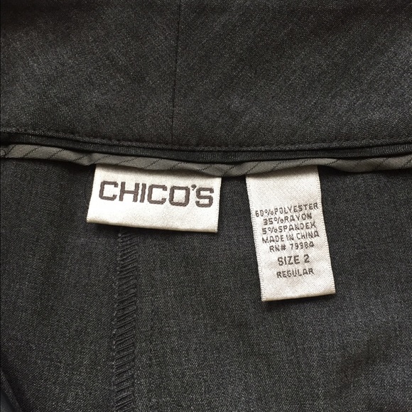 Chico's Dark Gray/Grey Trousers Size 2 = Size 12 - Picture 3 of 3