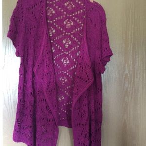 Raspberry Crochet FlyAway Cardigan