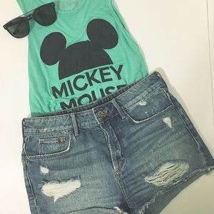 HM high waisted destroyed shorts