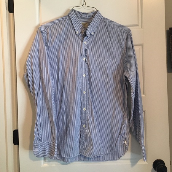 J. Crew Blue & White Striped Dress Shirt