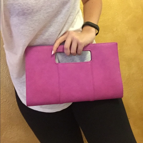 Charming Charlie large purple clutch handbag