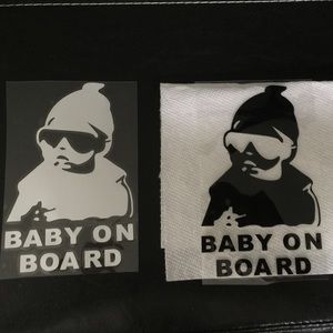 🌷 Hangover Carlos "Baby On Board" vinyl decal.