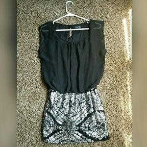 Black Sequin Mini Dress