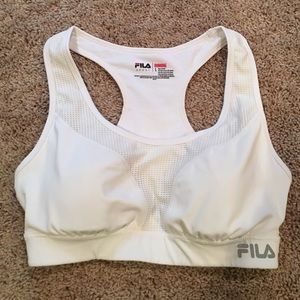 Fila sports running bra large white padded