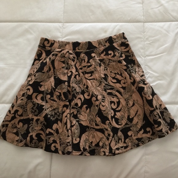 Black Embroidered Circle Skirt