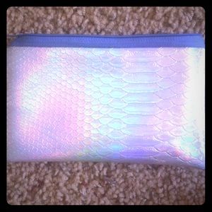 Iridescent Purple holographic wallet/makeup bag