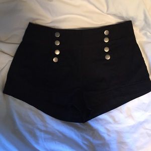 Forever 21 Black High-waisted Denim Shorts