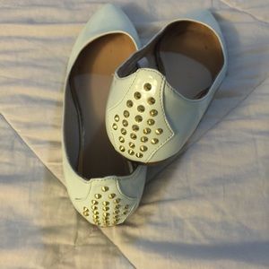 Adorable baby blue stuffed flats