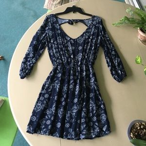 Hollister floral boho open back dress