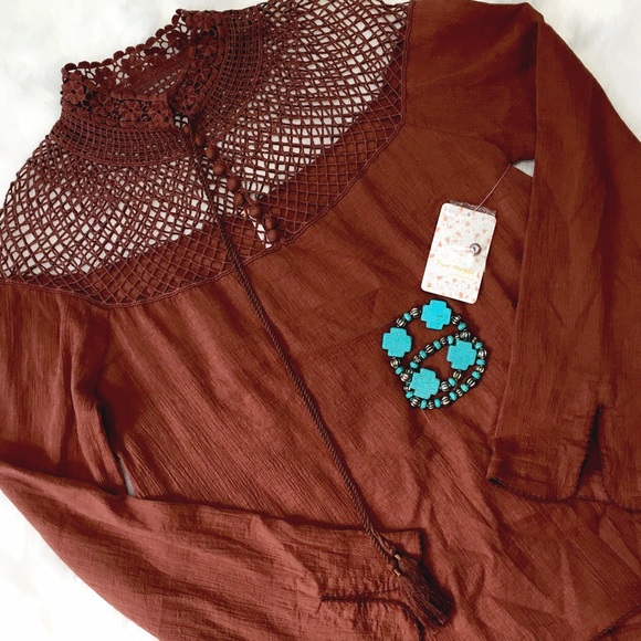 Free People On the Island Top in Spice - Picture 2 of 5