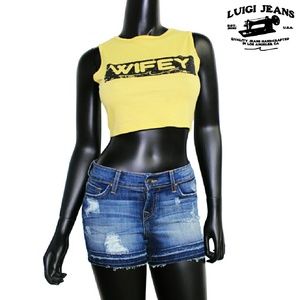 Wifey logo crop tank