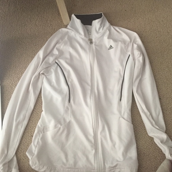adidas white zip up