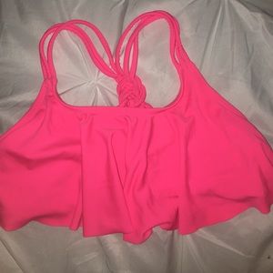 Pink Knot Back Bikini Top