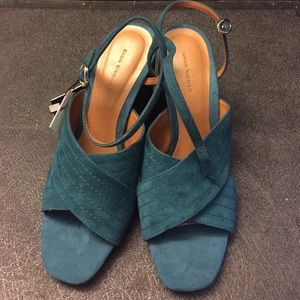 Zara Teal Suede Heels size 7.5