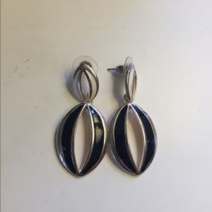 Black and white art deco inspired earrings