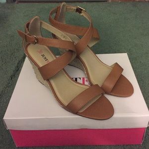 Tab wedge sandals.