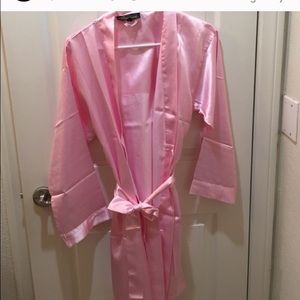 Pink silk robe