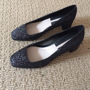 ZARA glitter black heels