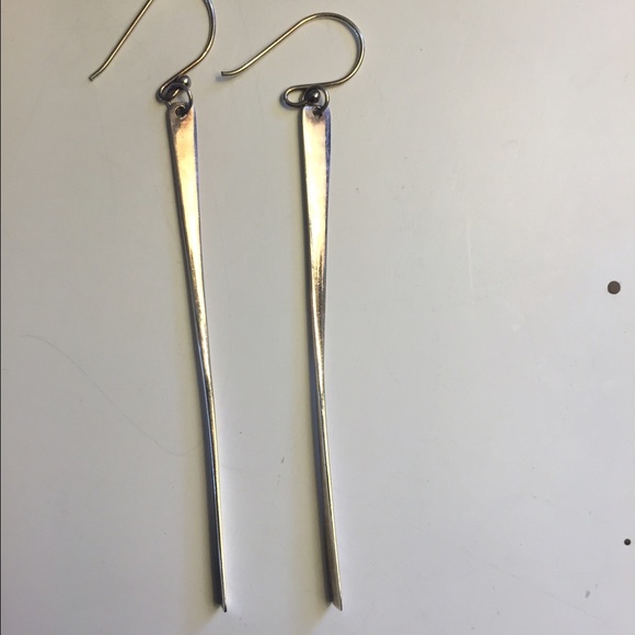 Thin, delicate silver earrings