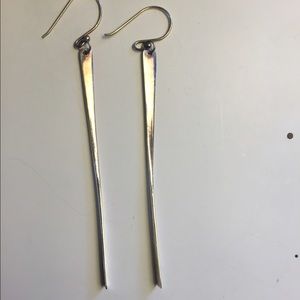 Thin, delicate silver earrings