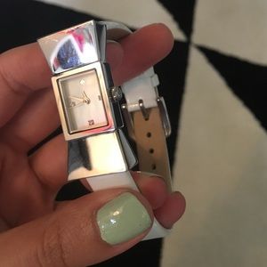 Kate Spade white leather bow watch