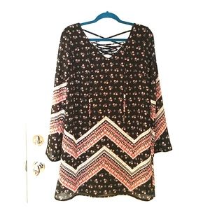 Patterned sheath/frock dress