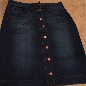 Dark Wash Denim Skirt