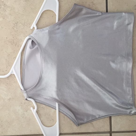 AMERICAN APPAREL HALTER TOP holographic silver 💖