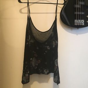 Black Floral Brandy Melville Tank