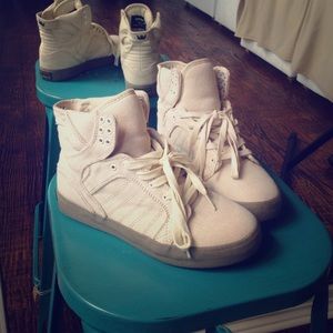 High-topped canvas sneakers. *never worn