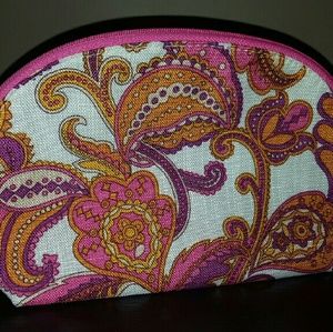 Clinique Cosmetic Make-up Bag Pink Paisley