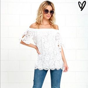 Lace off shoulders top