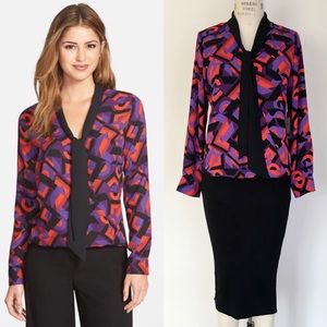 Vince Camuto Multicolor Long Sleeve Blouse Top