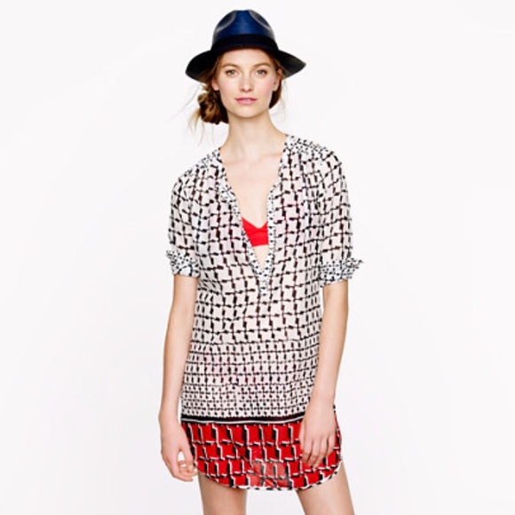 J. Crew Houndstooth Tunic Coverup