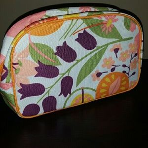 Clinique Cosmetic Make-up Bag Orange and Violet