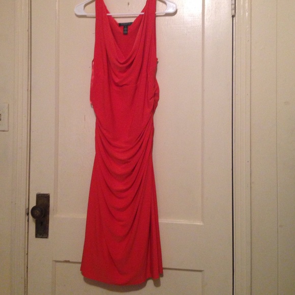 Orange Knee length Dress