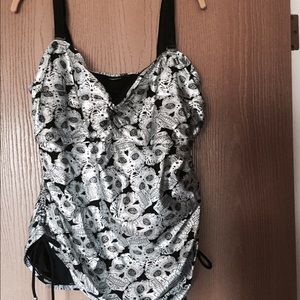 TORRID Retro Chic Metallic Sugar Skull Tankini Top