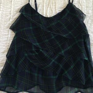 Tartan plaid cami top-wear alone or w jacket
