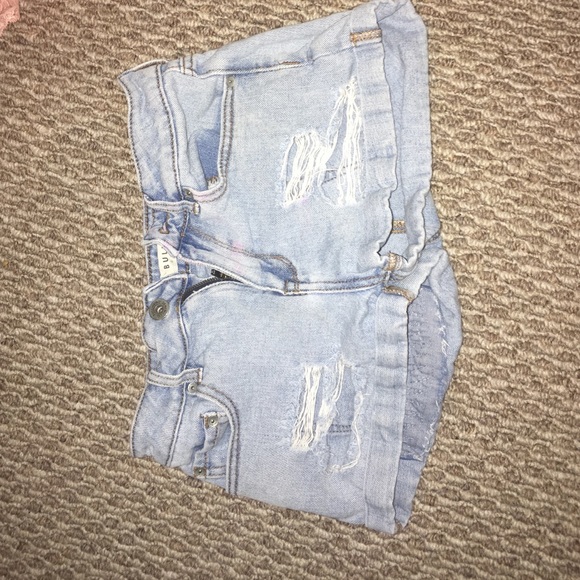 Light Blue Denim Shorts with easy hideable pockets - Picture 1 of 4