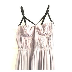 Grey chiffon maxi dress