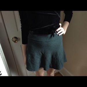 Green Wool Mini Skirt
