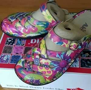 Alegria Leather Clogs with backstrap