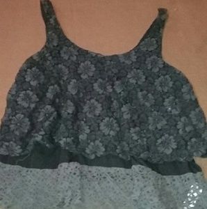 Black floral tank top