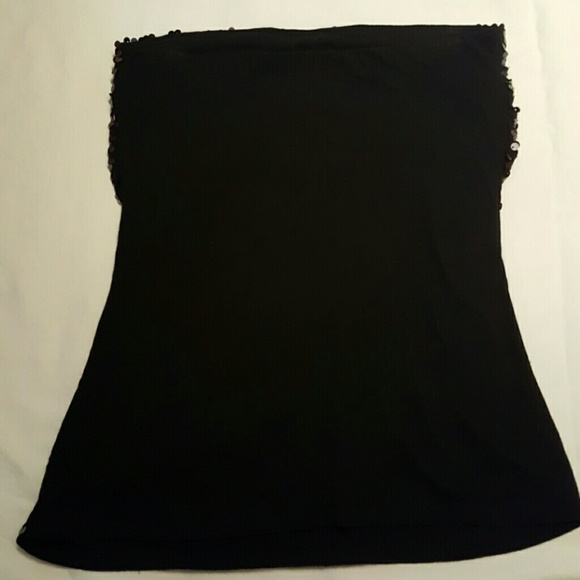 Express Black Sequin Tube Top - Picture 4 of 4