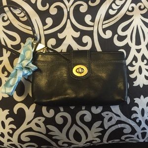 Black little Coach Wristlet