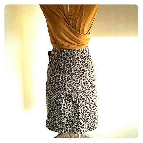 Ann Taylor LOFT Leopard Print Pencil Skirt