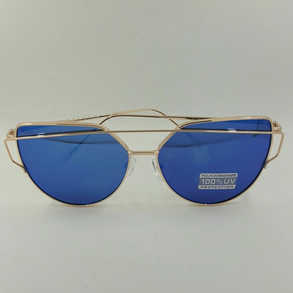 CAT STYLE WIRE MIRROR FASHION SUNGLASSES - Picture 2 of 4