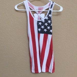 American flag bow tank