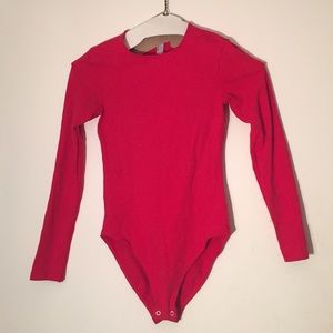 Red American Apparel Bodysuit