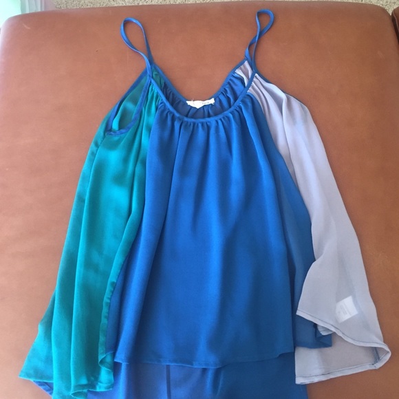 blue grey green tank top